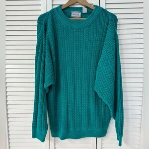 Vintage teal knit sweater